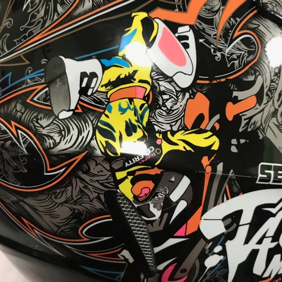 Senhill DOT Sebastian Tatan Mejia Motorcross Helmet Black Red Size Large - Picture 7 of 16